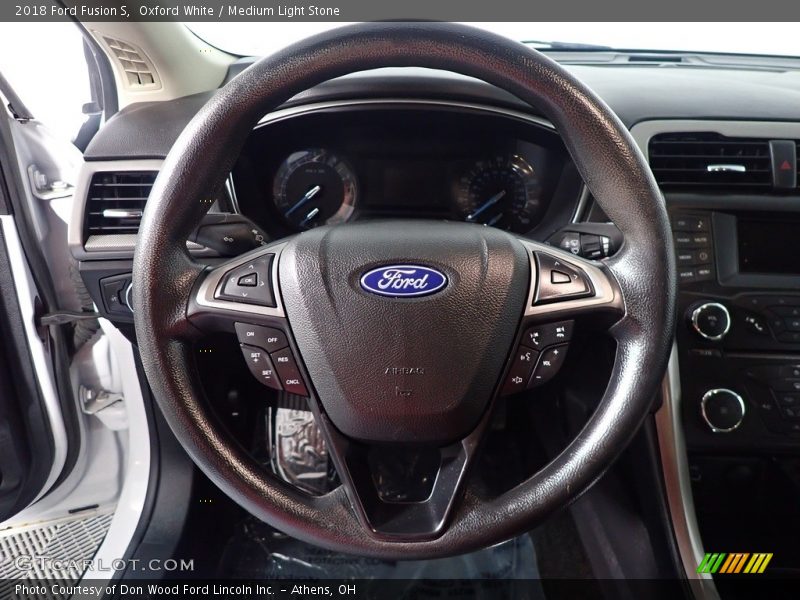 Oxford White / Medium Light Stone 2018 Ford Fusion S