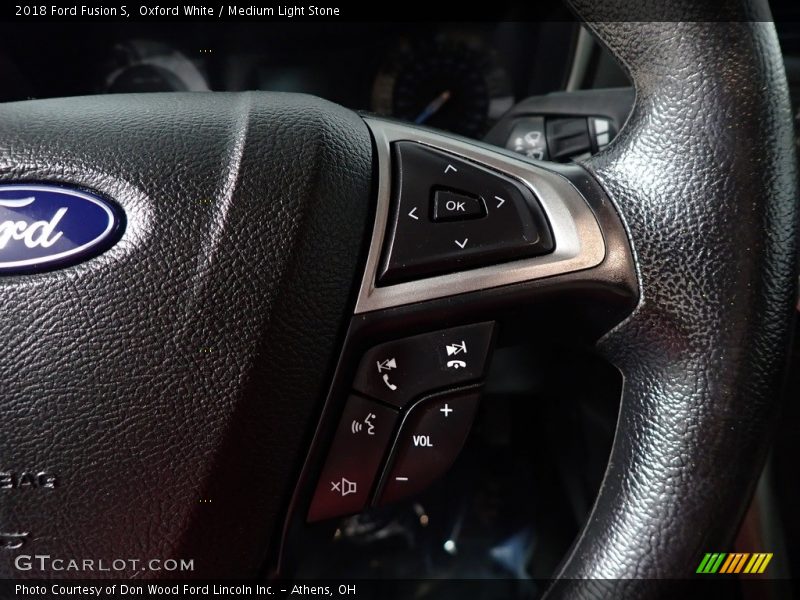 Oxford White / Medium Light Stone 2018 Ford Fusion S