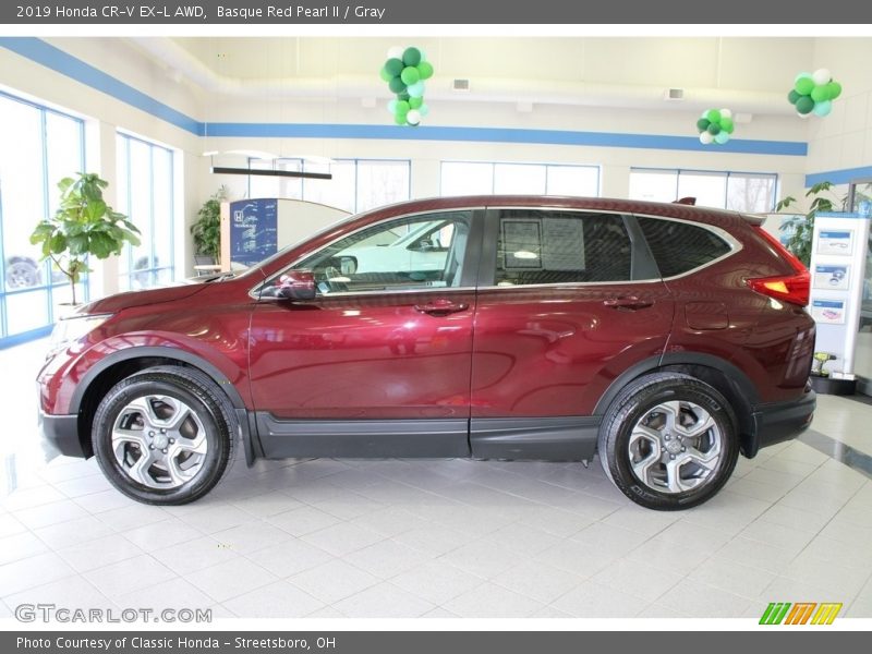 Basque Red Pearl II / Gray 2019 Honda CR-V EX-L AWD