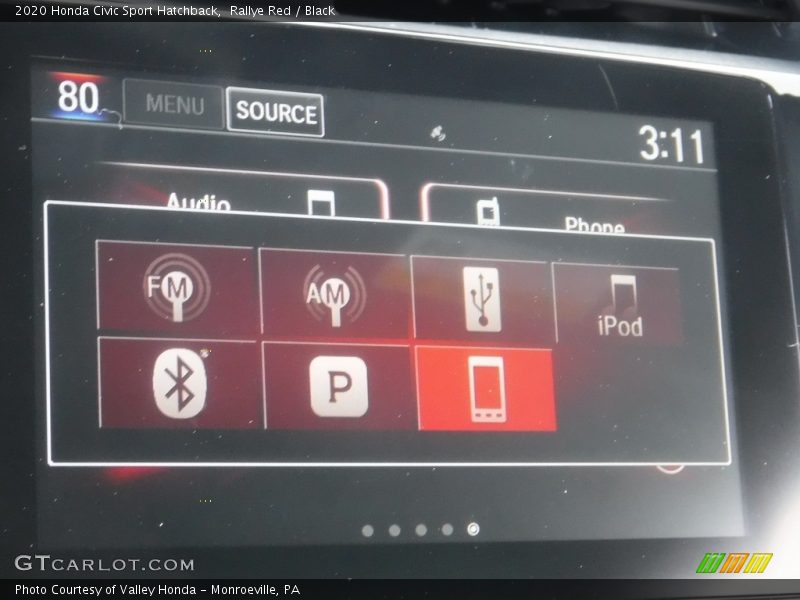 Rallye Red / Black 2020 Honda Civic Sport Hatchback