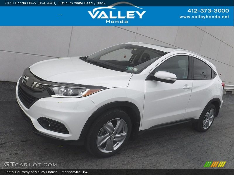 Platinum White Pearl / Black 2020 Honda HR-V EX-L AWD