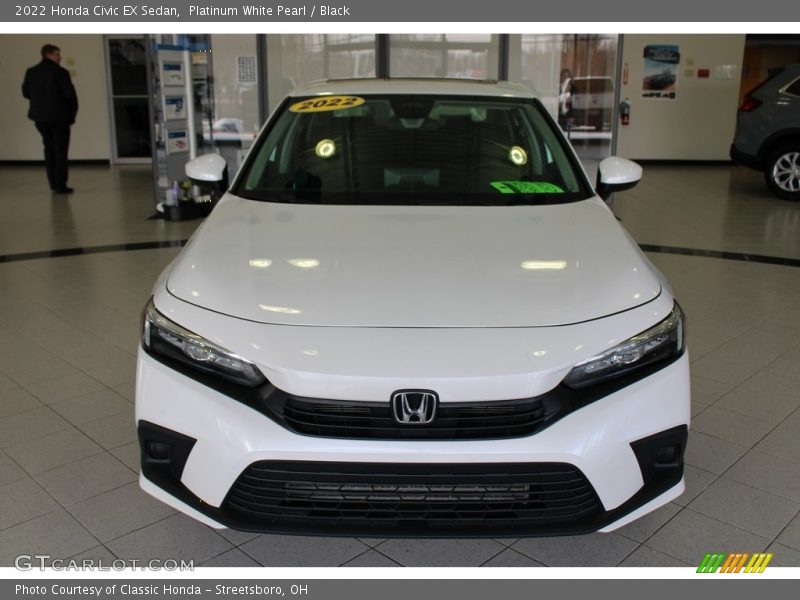 Platinum White Pearl / Black 2022 Honda Civic EX Sedan