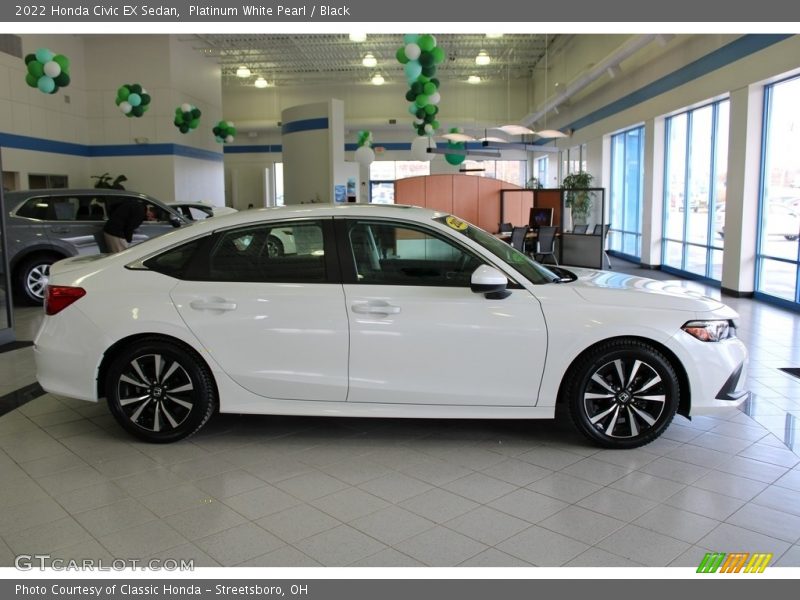 Platinum White Pearl / Black 2022 Honda Civic EX Sedan