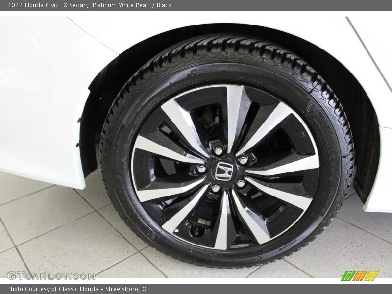 Platinum White Pearl / Black 2022 Honda Civic EX Sedan