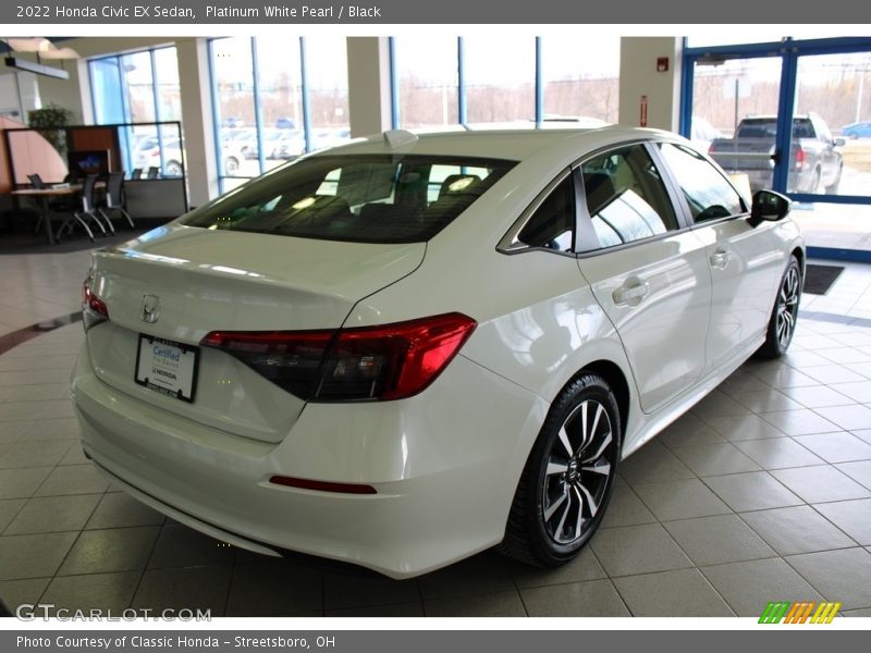 Platinum White Pearl / Black 2022 Honda Civic EX Sedan