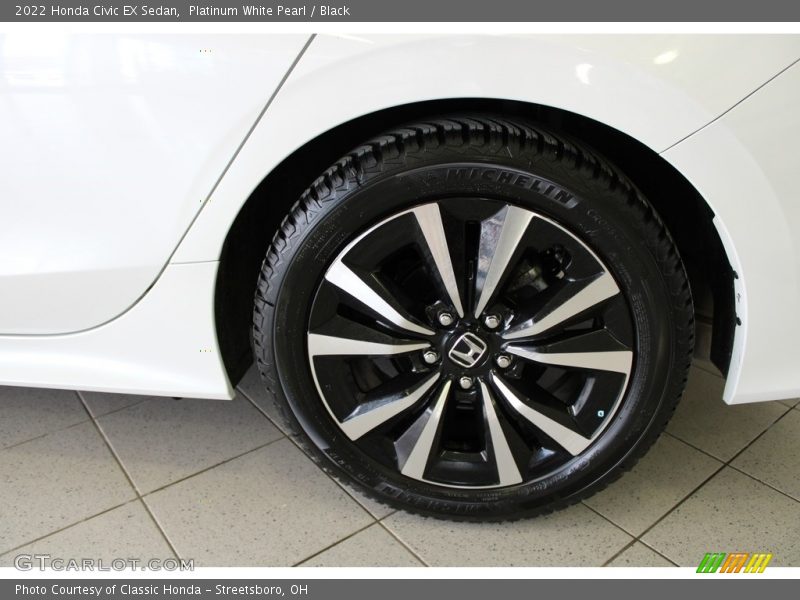 Platinum White Pearl / Black 2022 Honda Civic EX Sedan