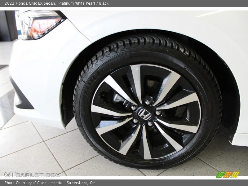 Platinum White Pearl / Black 2022 Honda Civic EX Sedan