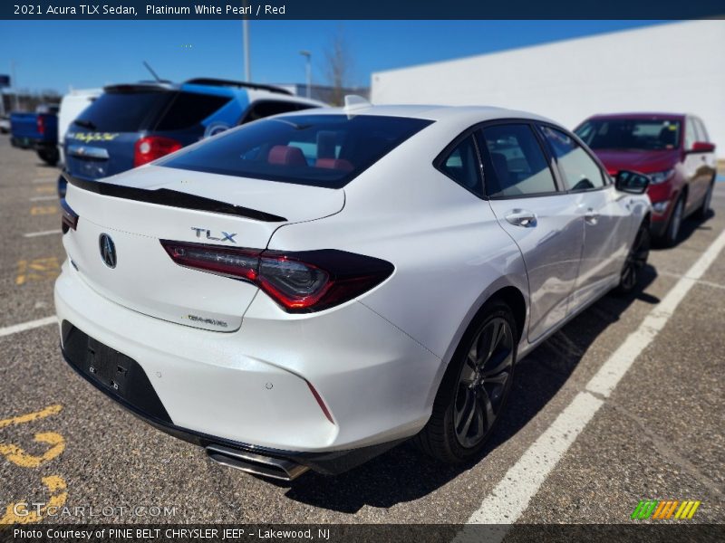 Platinum White Pearl / Red 2021 Acura TLX Sedan