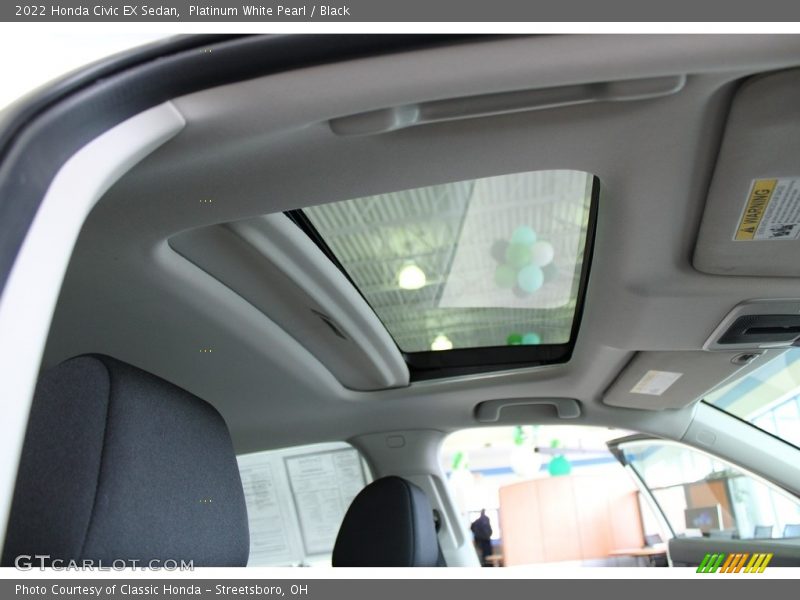 Platinum White Pearl / Black 2022 Honda Civic EX Sedan