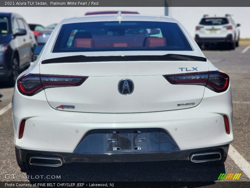Platinum White Pearl / Red 2021 Acura TLX Sedan