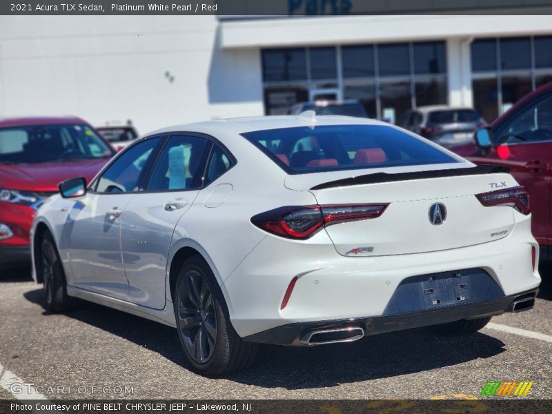 Platinum White Pearl / Red 2021 Acura TLX Sedan
