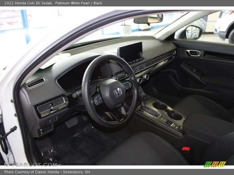 Platinum White Pearl / Black 2022 Honda Civic EX Sedan