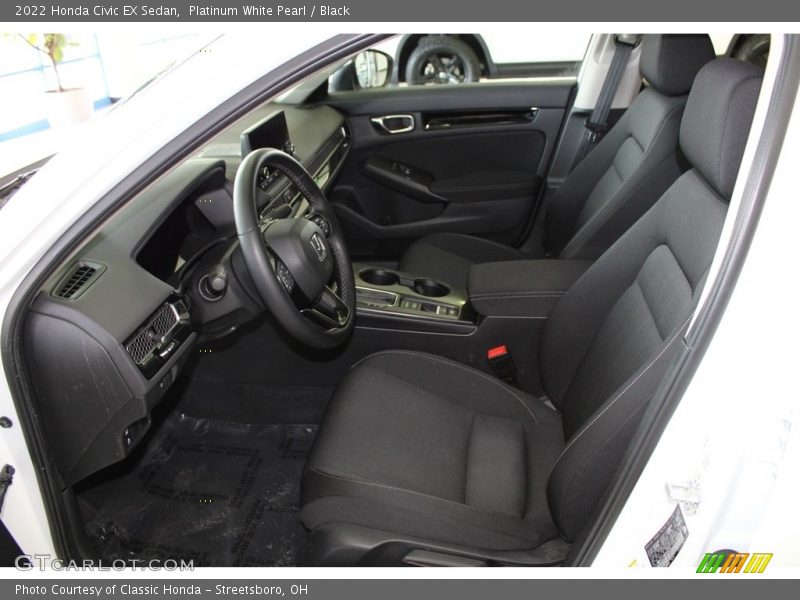 Platinum White Pearl / Black 2022 Honda Civic EX Sedan