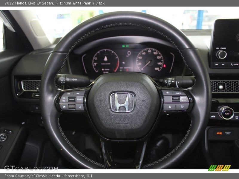 Platinum White Pearl / Black 2022 Honda Civic EX Sedan
