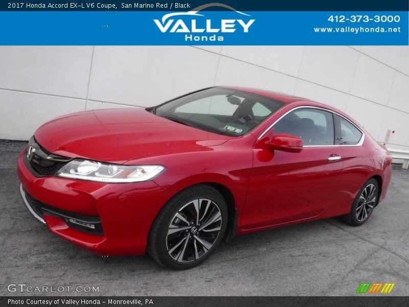 San Marino Red / Black 2017 Honda Accord EX-L V6 Coupe