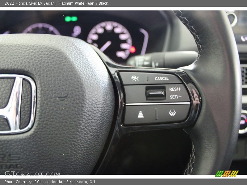 Platinum White Pearl / Black 2022 Honda Civic EX Sedan