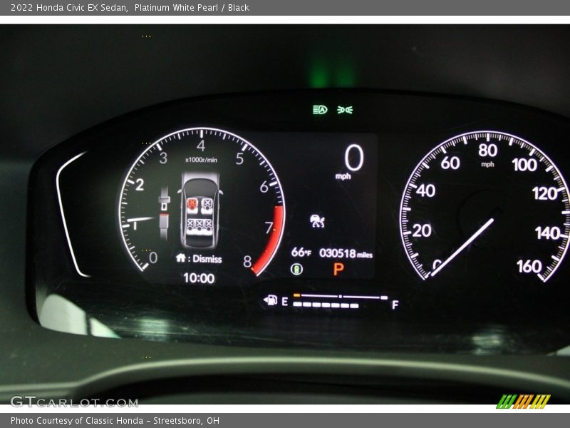 Platinum White Pearl / Black 2022 Honda Civic EX Sedan