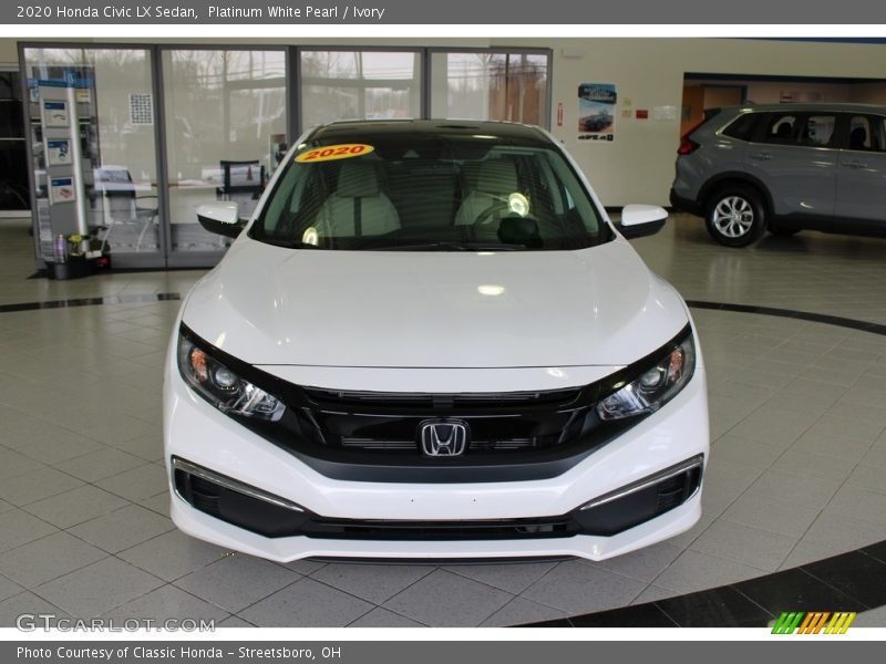 Platinum White Pearl / Ivory 2020 Honda Civic LX Sedan