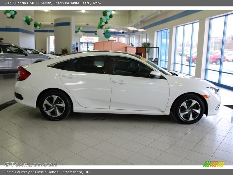 Platinum White Pearl / Ivory 2020 Honda Civic LX Sedan