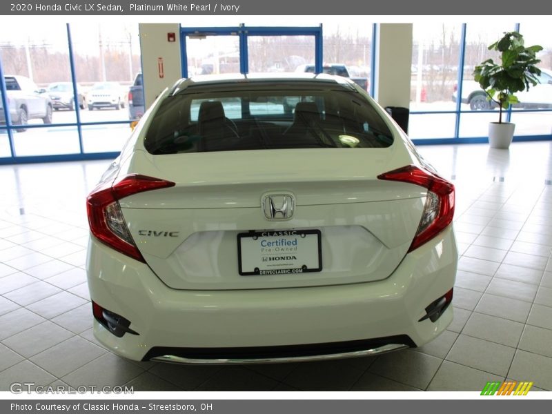 Platinum White Pearl / Ivory 2020 Honda Civic LX Sedan