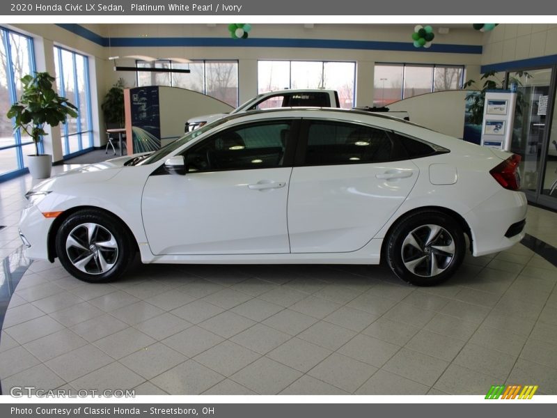 Platinum White Pearl / Ivory 2020 Honda Civic LX Sedan