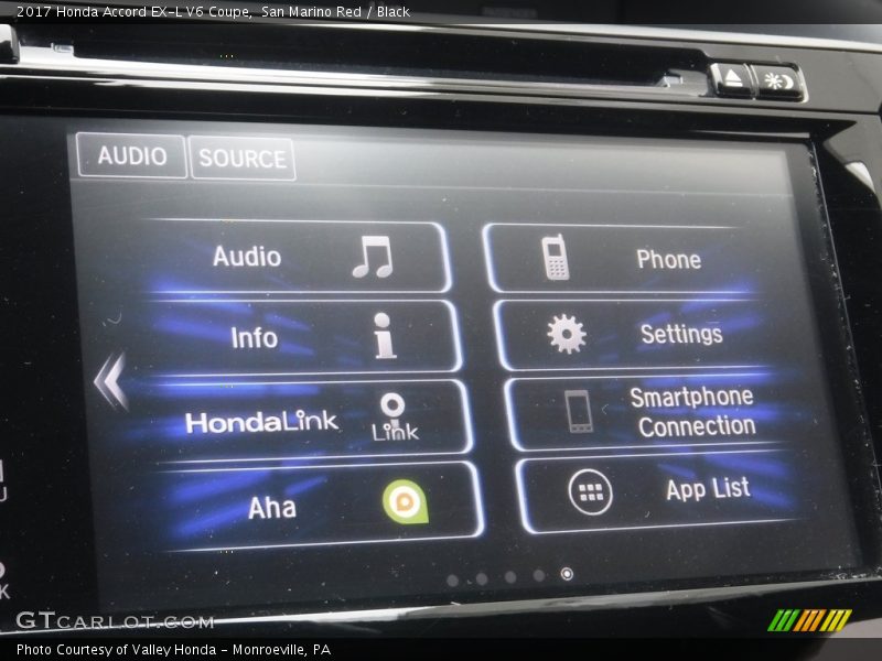 San Marino Red / Black 2017 Honda Accord EX-L V6 Coupe