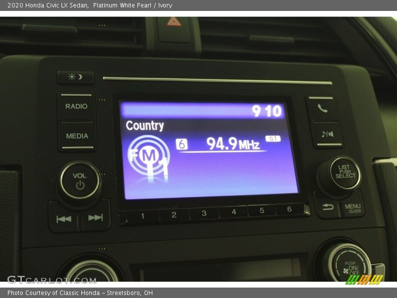 Platinum White Pearl / Ivory 2020 Honda Civic LX Sedan