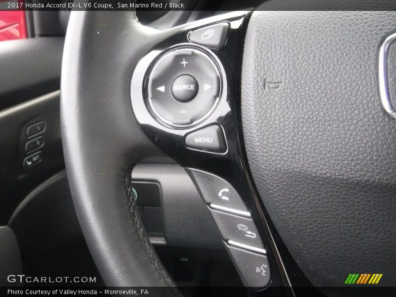 San Marino Red / Black 2017 Honda Accord EX-L V6 Coupe