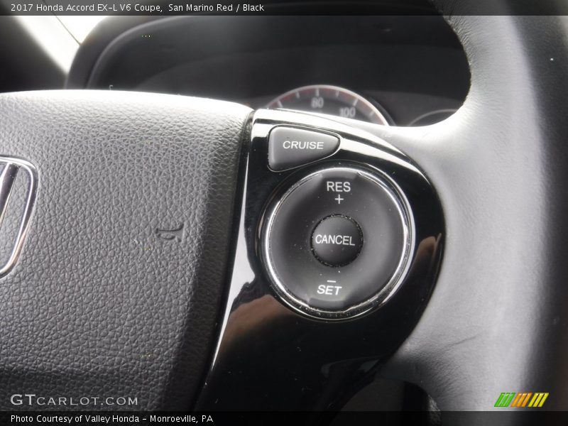 San Marino Red / Black 2017 Honda Accord EX-L V6 Coupe