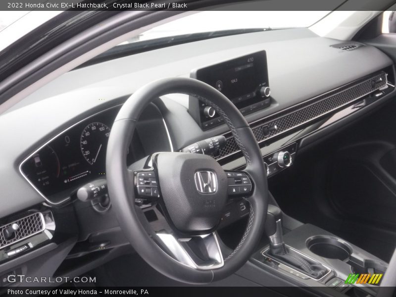 Crystal Black Pearl / Black 2022 Honda Civic EX-L Hatchback