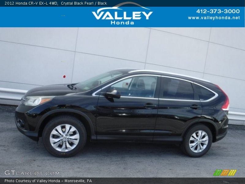 Crystal Black Pearl / Black 2012 Honda CR-V EX-L 4WD