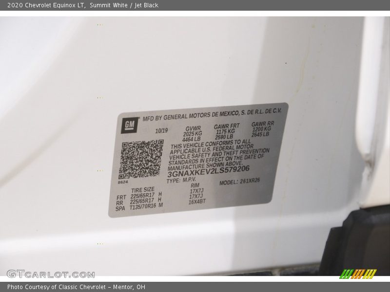 Summit White / Jet Black 2020 Chevrolet Equinox LT