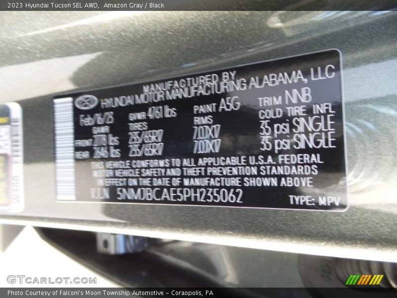 Amazon Gray / Black 2023 Hyundai Tucson SEL AWD