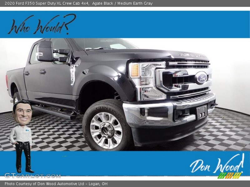 Agate Black / Medium Earth Gray 2020 Ford F350 Super Duty XL Crew Cab 4x4