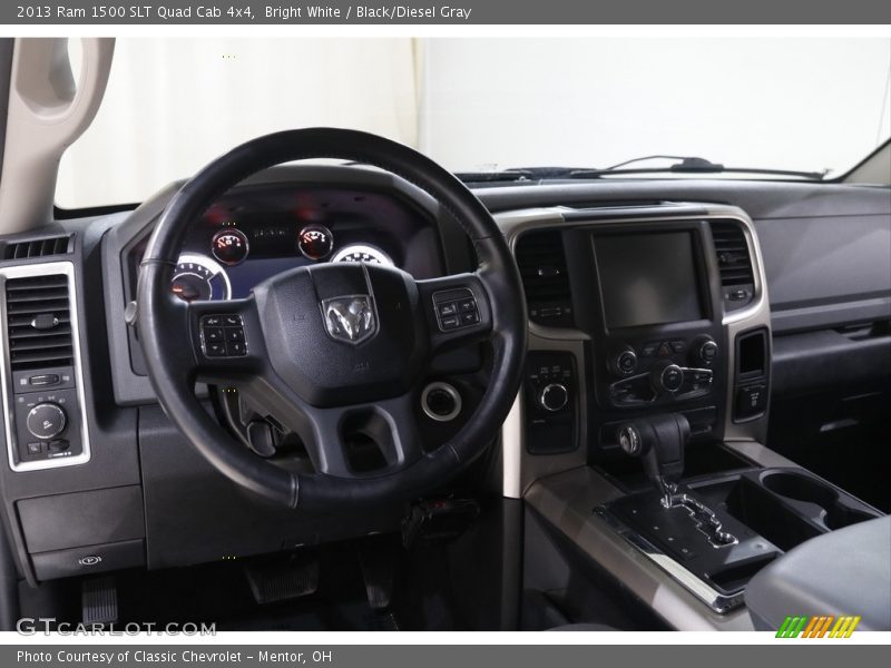 Bright White / Black/Diesel Gray 2013 Ram 1500 SLT Quad Cab 4x4