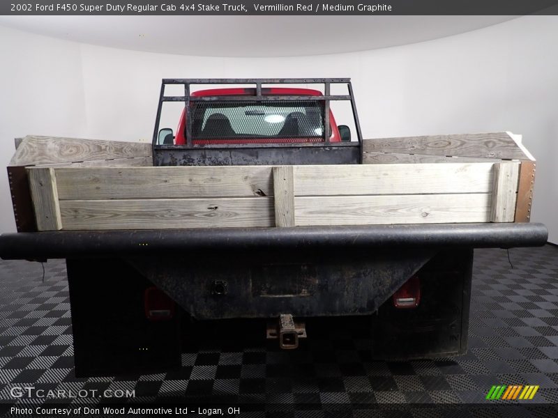 Vermillion Red / Medium Graphite 2002 Ford F450 Super Duty Regular Cab 4x4 Stake Truck