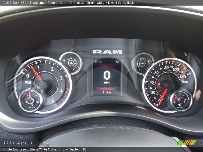 Bright White / Diesel Gray/Black 2023 Ram 3500 Tradesman Regular Cab 4x4 Chassis