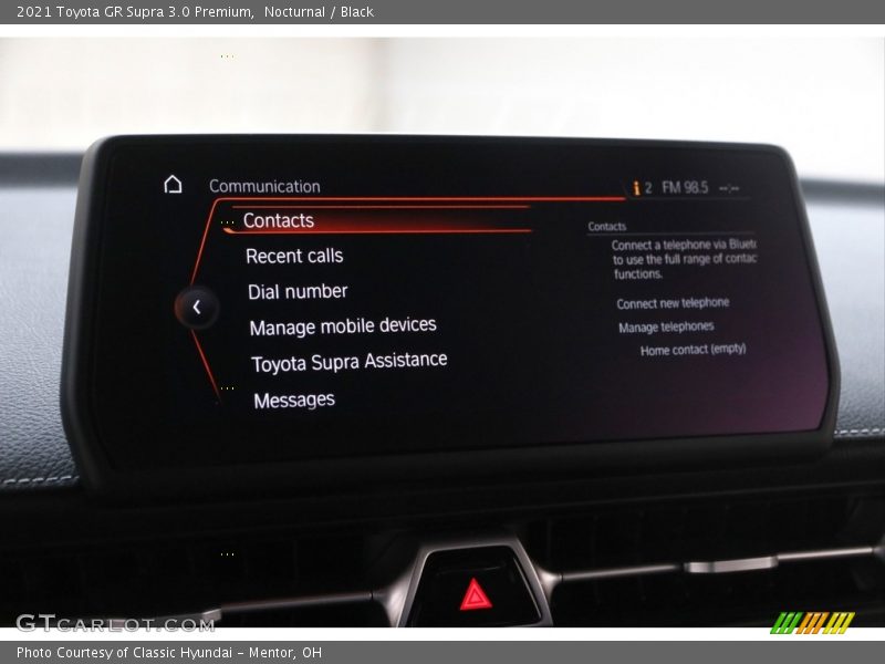 Controls of 2021 GR Supra 3.0 Premium