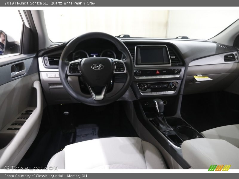 Quartz White Pearl / Gray 2019 Hyundai Sonata SE