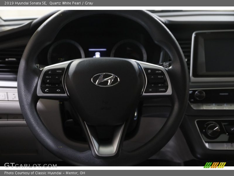 Quartz White Pearl / Gray 2019 Hyundai Sonata SE