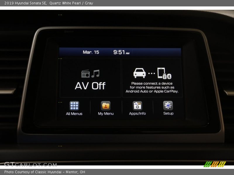 Quartz White Pearl / Gray 2019 Hyundai Sonata SE
