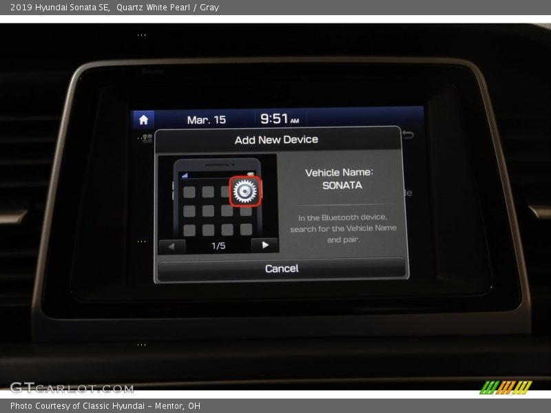 Quartz White Pearl / Gray 2019 Hyundai Sonata SE