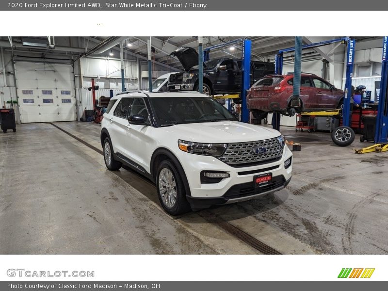 Star White Metallic Tri-Coat / Ebony 2020 Ford Explorer Limited 4WD