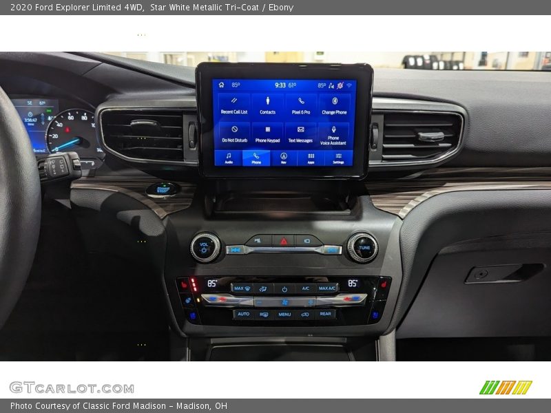 Star White Metallic Tri-Coat / Ebony 2020 Ford Explorer Limited 4WD
