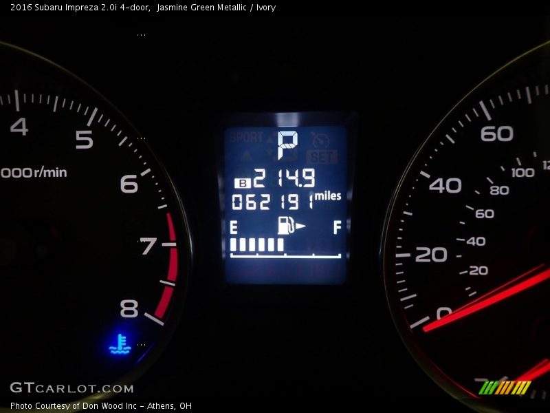 Jasmine Green Metallic / Ivory 2016 Subaru Impreza 2.0i 4-door