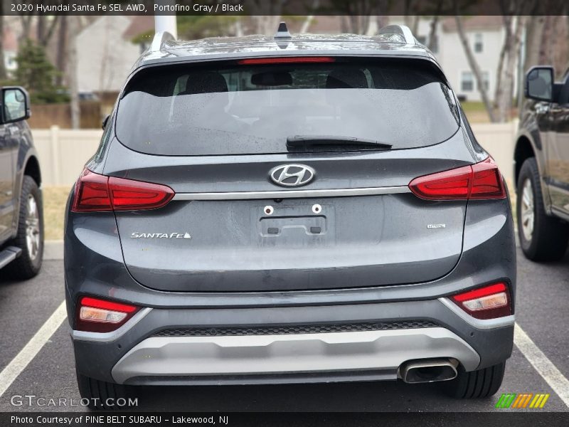 Portofino Gray / Black 2020 Hyundai Santa Fe SEL AWD