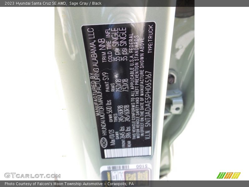 2023 Santa Cruz SE AWD Sage Gray Color Code SY9