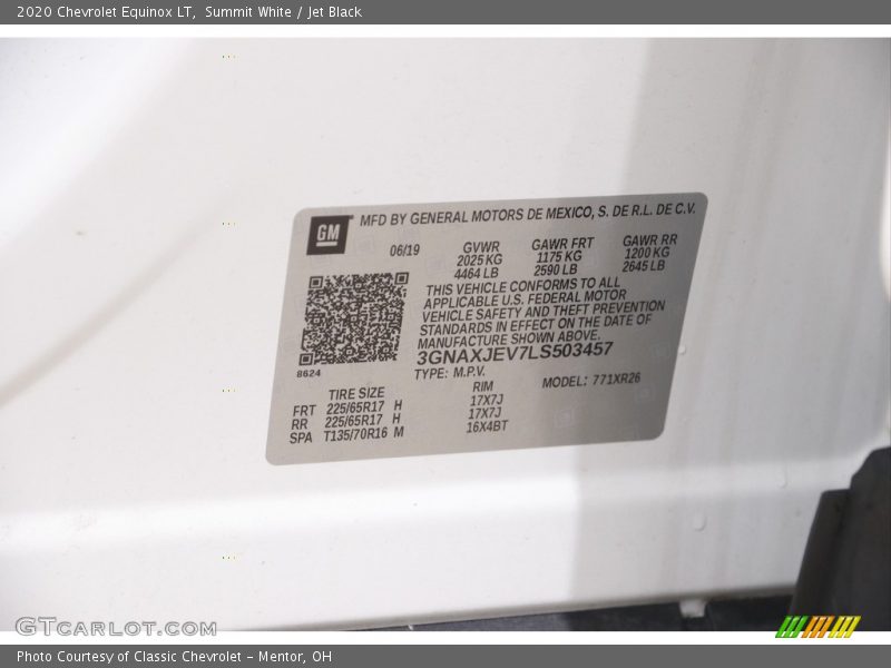 Summit White / Jet Black 2020 Chevrolet Equinox LT