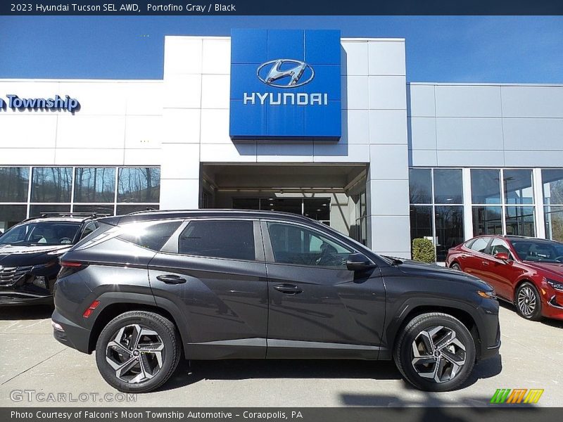 Portofino Gray / Black 2023 Hyundai Tucson SEL AWD