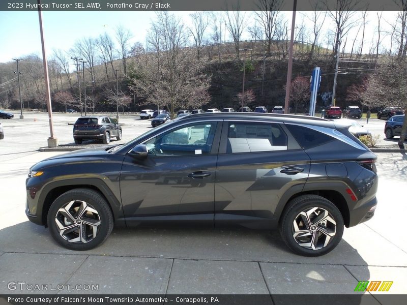 Portofino Gray / Black 2023 Hyundai Tucson SEL AWD